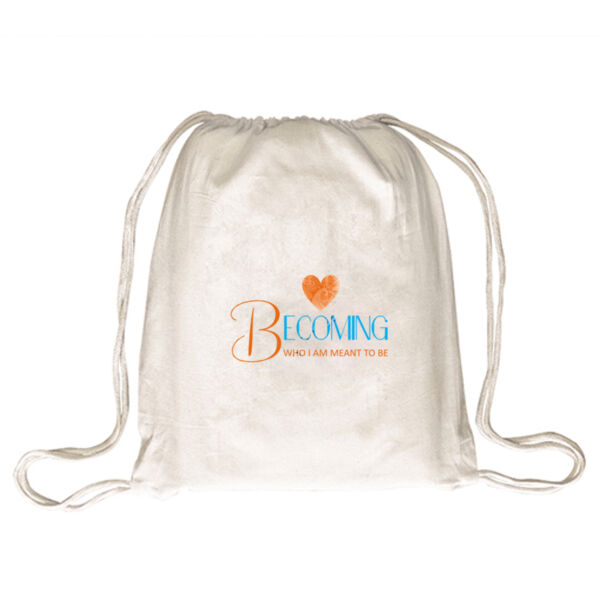 Becoming Who I Am Meant to Be - Drawstring Backpack Thumbnail