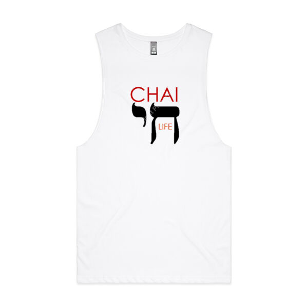 Chai - Life Mens Barnard Tank - Red & Black Text Thumbnail