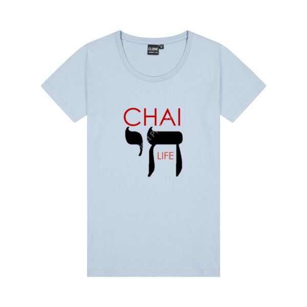 Chai - Life Womens Silohouette T Shirt - Red & Black Text Thumbnail