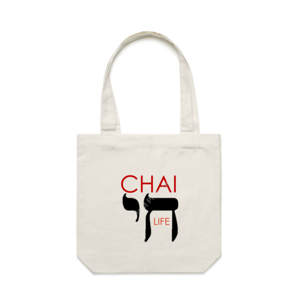 Chai - Life Carrie Tote Bag - Red & Black Text Thumbnail