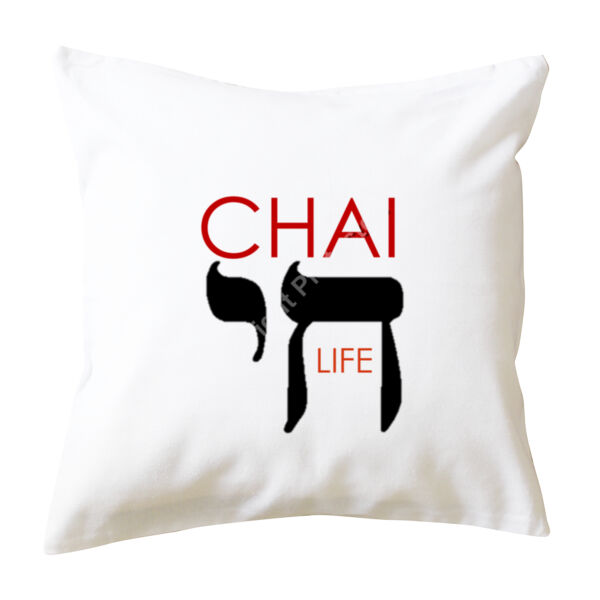 Chai - Life Cushion Cover - Red & Black Text Thumbnail