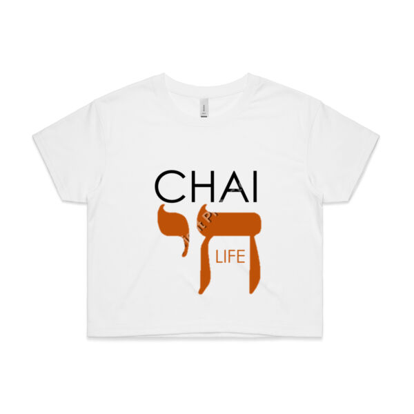 Chai - Life Womens Crop T Shirt - Black & Orange Text Thumbnail